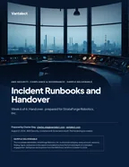 First page of Incident Runbooks and Handover: sample engagement report, 29 pages, PDF